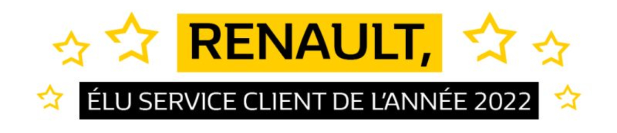 Bannière annonçant Renault, élu service client de l'année 2022.