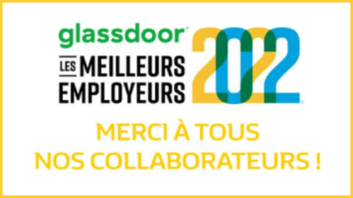 Bannière annonçant RRG dans le classement Glassdoor des meilleurs employeurs 2022.